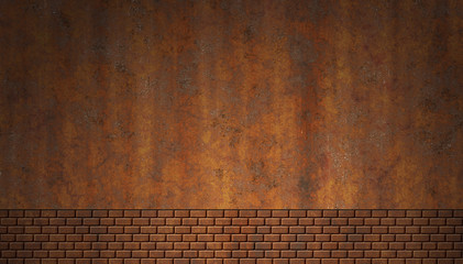  rusty metal corroded brick wall