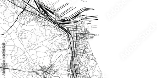 Urban vector city map of Gdynia, Poland
