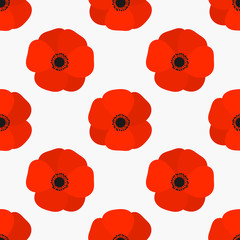 Wall Mural - red poppies seamless pattern.