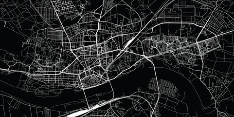 Urban vector city map of Torun, Poland