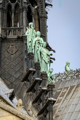 Wall Mural - Apostles statues at spire of Notre Dame cathedral