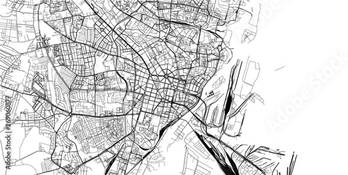 Urban vector city map of Szczecin, Poland
