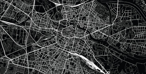 Urban vector city map of Wroclaw, Poland