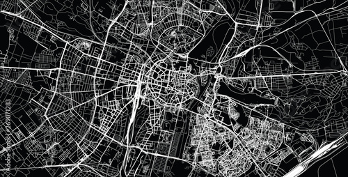 Urban vector city map of Poznan, Poland