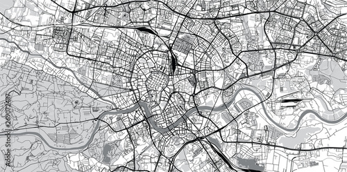Dekoracja na wymiar  miejski-wektor-mapa-miasta-krakow-polska