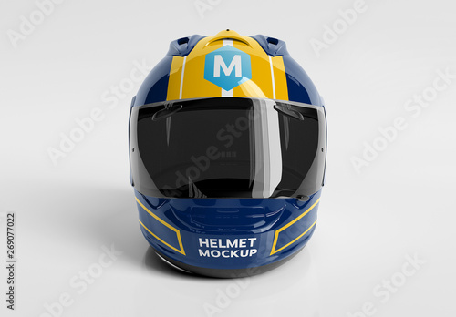 Download Isolated Motorcycle Helmet On White Mockup Stock Template Adobe Stock