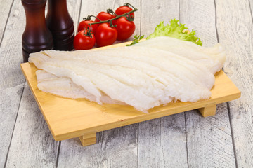 Raw halibut fillet