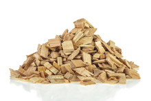 Pile Of Wood Smoking Chips Isolated On White Background