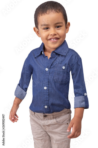 denim shirt and khaki pants