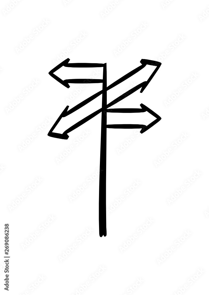 simple blank 4 way signpost 1 Stock Vector | Adobe Stock