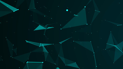 Aufkleber - Abstract digital background. Cosmic particles. The effect of plexus. Big data visualization. 3d rendering