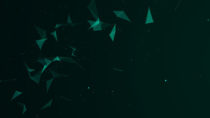 Aufkleber - Abstract digital background. Cosmic particles. The effect of plexus. Big data visualization. 3d rendering