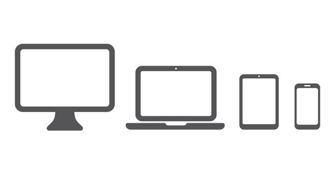 Wall Mural - device icon: computer, laptop, tablet and smartphone set. vector illustration