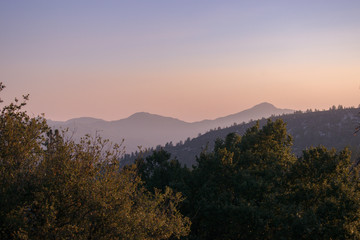 Wall Mural - sunset in the mountains