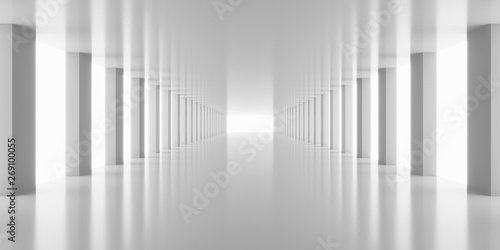 Dekoracja na wymiar  renderowanie-3d-biale-filary-korytarza-w-tle-renderowania
