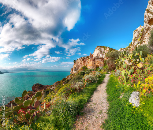 Dramatic Spring View On The The Cape Milazzo Panorama Of