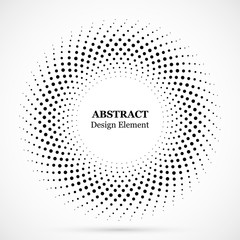 Wall Mural - Halftone dotted background circularly distributed.Halftone effect vector pattern.Circle dots.Border logo icon.Emblem for your design.