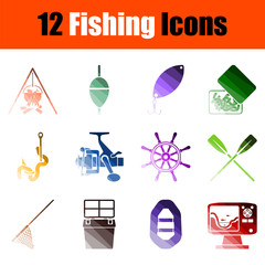 Canvas Print - Fishing Icon Set