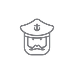 Wall Mural - Captain icon. Element of beach holiday icon. Thin line icon for website design and development, app development. Premium icon