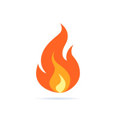 Wall Mural - simple vector flame icon in flat style