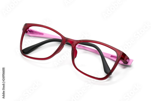 Cuadros en Lienzo Modern fashionable spectacles isolated on white background, Perfect reflection,