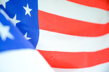 America flag waving with the wind for memorial day.