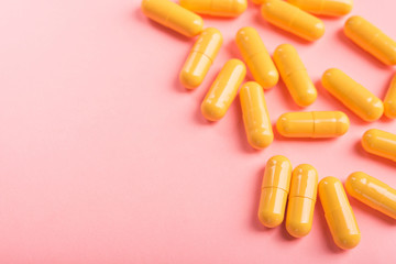 Wall Mural - Yellow medical capsule and pills