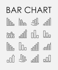 Wall Mural - Simple Set of Diagram and Graph Vector Line Icons.