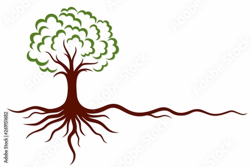 A Symbol Of The Stylized Tree With Roots Stock Vektorgrafik Adobe Stock