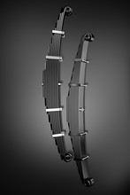 3d Rendering. Leaf Spring Suspension Of Pick Up Car Truck. Spare Parts For Truck Heavy Duty. Truck Spring Auto Parts