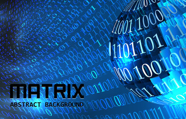 Sticker - Matrix concept hex code digital background