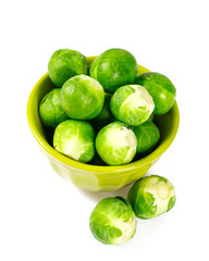 Poster - Brussels sprouts on a white background