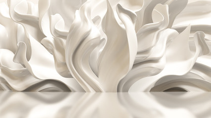luxury elegant background with silk drapery. 3d illustration, 3d rendering.