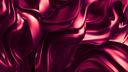 Luxury elegant background with silk drapery. 3d illustration, 3d rendering.
