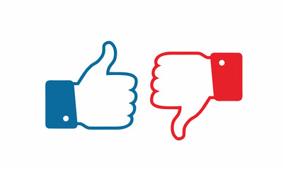Wall Mural - like and dislike icon. thumbs up and thumbs down.