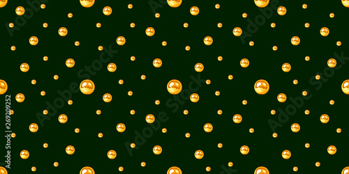 Golden pearl and chain glamour seamless pattern illustration.  fashion design...