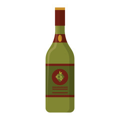 Sticker - Wine crink bottle with label isolated