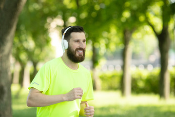 Wall Mural - Active healthy runner jogging outdoor