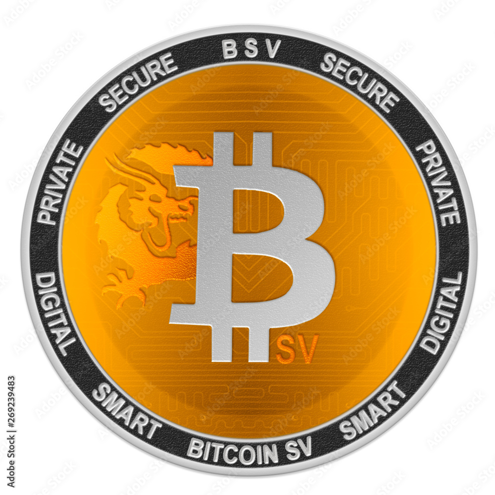 Bitcoin SV (BSV) coin isolated on white background; bitcoin sv  cryptocurrency Stock Photo | Adobe Stock