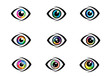 © mirsad - Eyes icon set- eye symbol. colorful flat woman eye sign vector
