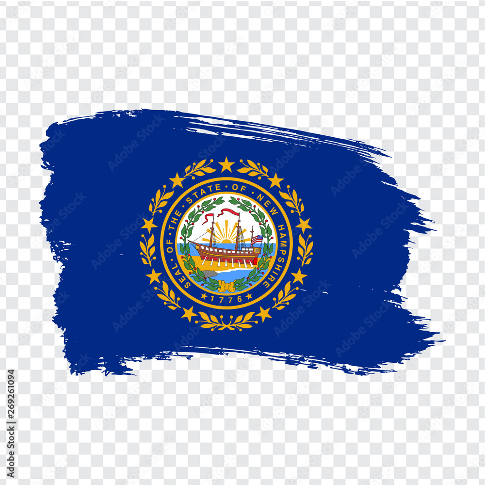 Flag of New Hampshire from brush strokes. United States of America ...