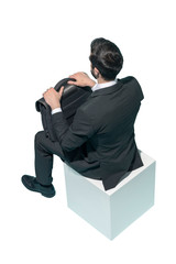 Wall Mural - Corporate businessman sitting and waiting