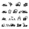 Parcel delivery icons set. Simple set of parcel delivery vector icons for web design on white background
