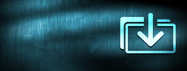 Wall Mural - Download files icon abstract blue banner background
