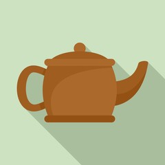 Sticker - Matcha teapot icon. Flat illustration of matcha teapot vector icon for web design