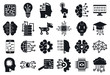 Artificial intelligence icons set. Simple set of artificial intelligence vector icons for web design on white background