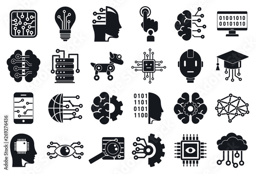 Fotografía Artificial intelligence icons set