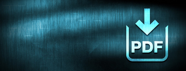 Wall Mural - PDF document download icon abstract blue banner background