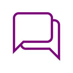 Sticker - Chat icon, sms icon, chat, bubble, comments icon, speech bubbles  purple color Icon