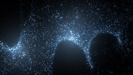 Wall Mural - seamless looping flowing particles with beautiful flash light effects. 20 seconds long and loops. be